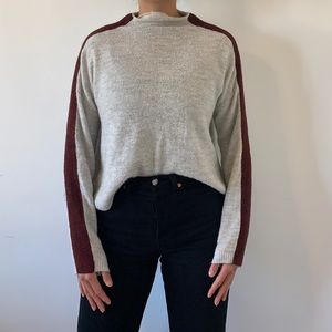 Urban Outfitters // gray with burgundy sweater